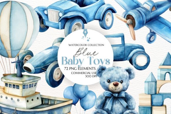 Blue Baby Toys Watercolor Clipart: A Designer's Guide