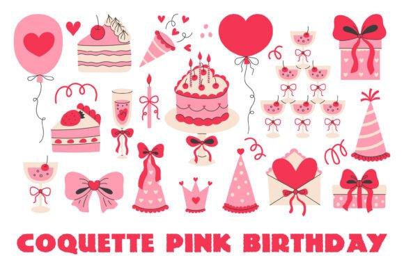 Coquette Pink Birthday PNG Clipart: A Designer's Guide to Romantic Party Graphics