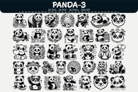 Cute Panda Clipart – 36 Designs: A Versatile Asset for Modern Creators