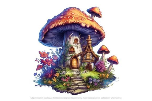 Enchanting Fairytale House PNG Mushrooms for Your Projects