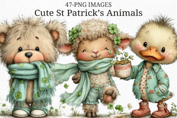 Enchanting St. Patrick's Day Designs with Adorable Animal Clipart