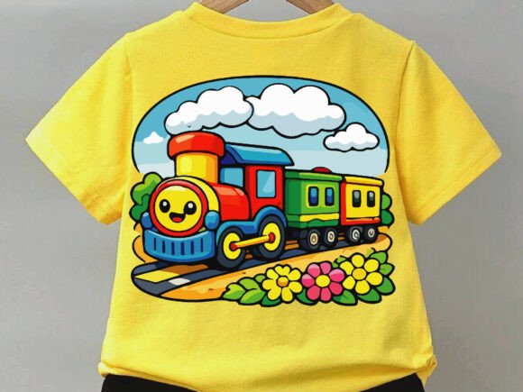 Illustration of a Cute Train Design: A Cheerful Asset for Your Projects