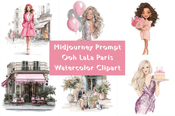Ooh LaLa Paris Watercolor Clipart: A Touch of French Elegance