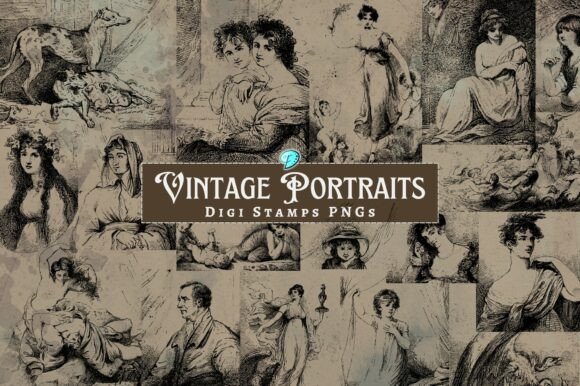 Vintage Portraits Digi Stamps: Elevate Your Craft Projects