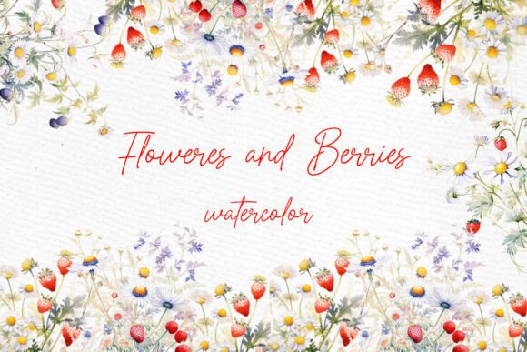 Watercolor Berries Clipart: Fresh Strawberry Designs