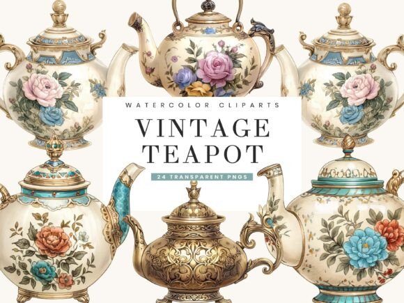 Watercolor Vintage Floral Teapot Clipart: A Designer's Guide