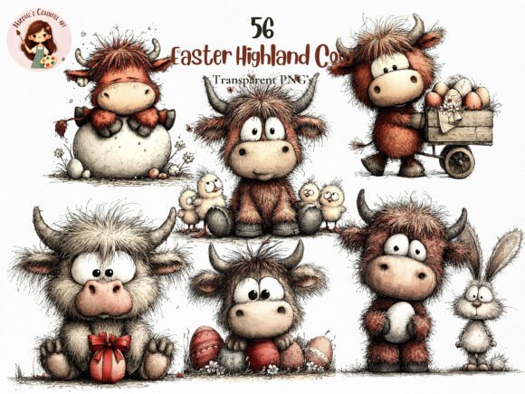 Whimsical Spring Highland Cow Clipart: A Designer's Guide